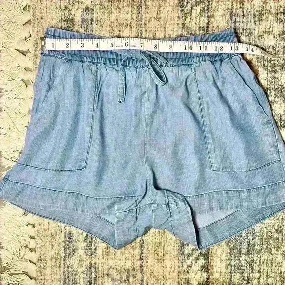 Staccato Elastic Drawstring Washed Denim Blue Short With Pockets Size Small - Picture 6 of 9
